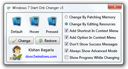 windows 7 start button changer